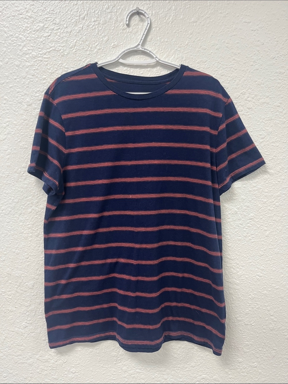 Goodfellow & Co Navy and Red Striped Short Sleeve Tee
#1030